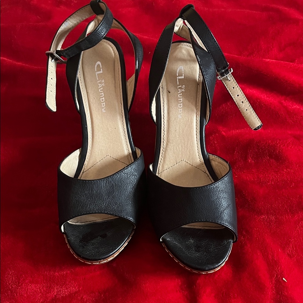 CL by Laundry Black and Tan Heels